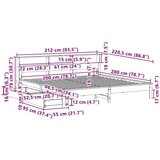  Krevet s regalom za knjige bez madraca 200 x 200 cm od borovine | shoptok.hr