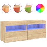 vidaXL Stenska TV omarica z LED lučkami sonoma hrast 100x30x40 cm, (21012151) | Shoptok.si