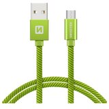 Swissten kabel USB/microUSB, platneni, 1.2m, zeleni | shoptok.hr