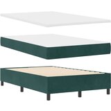 vidaXL Postelja z vzmetnico Temno zelena Majhna dvojna iz žameta, (22051399) | Shoptok.si