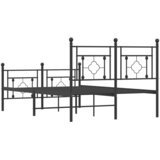  Metalni okvir kreveta uzglavlje i podnožje crni 120x190 cm | Eponuda.com