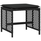  Vrtni stolci s jastucima 4 kom crni 41x41x36 cm od poliratana | shoptok.hr