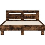  Okvir za krevet s uzglavljem boja hrasta 135x190 cm drveni | shoptok.hr