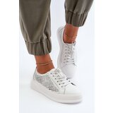 Kesi Women's leather platform sneakers, white S.Barski cene
