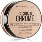 Maybelline Face Studio Chrome Jelly Highlighter gelast osvetljevalec odtenek 20 Metallic Rose 9.5 ml