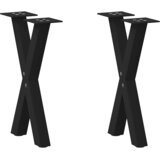  Noge za klub stolić u obliku slova X, 2 kom, crne, 38 x (42-43) cm, čelik | shoptok.hr