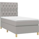  Krevet box spring s madracem LED svjetlosivi 80x200 cm tkanina | shoptok.hr
