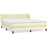  Boxspring - Krevet s oprugama i madracem krem 180x200 cm od umjetne kože - Krema 180 x 200 cm gumbi | shoptok.hr