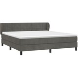  Krevet s oprugama i madracem tamnosivi 160x200 cm baršunasti | shoptok.hr