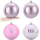  Set božićnih kuglica XXL 4 kom. Ružičasta Ø 20 cm Plastika | shoptok.hr