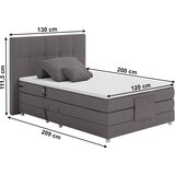 Kondela Električna nastavljiva postelja 120x200, boxspring, siva, MURKO NEW | Shoptok.si