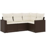 vidaXL 4-dijelni set vrtnih sofa od poliratana s jastucima smeđi | shoptok.hr