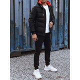 DStreet Kurtka zimowa męska pikowana z kapturem czarna | Shoptok.si