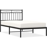 Metalni okvir za krevet s uzglavljem crni 100x190 cm | shoptok.hr