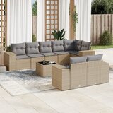 Maison Chic Seti vrtnega pohištva - Vrtna garnitura 9-delna z blazinami bež poli ratan, (21796061) | Shoptok.si