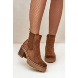 Boto Women's Insulated Heeled Boots Eco Suede Brown Irissinae | Shoptok.si