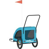 Prikolica za bicikl za ljubimce plava od tkanine i željeza | shoptok.hr