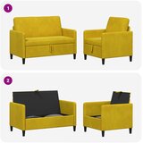  Set sofe s pohranom 2 kom. Žuta Poliester | shoptok.hr