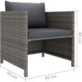 vidaXL Vrtna sofa s jastucima siva od poliratana | shoptok.hr