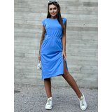 Fashion Hunters Blue casual dress MAYFLIES with slit Cene