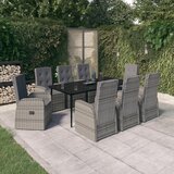  9-dijelni vrtni blagovaonski set s jastucima sivi | Eponuda.com