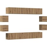 vidaXL Stenska TV omarica 8 kosa artisan hrast inženirski les, (21606732) | Shoptok.si