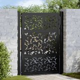 Vrtna vrata crna 105x130 cm dizajn čeličnog lišća | shoptok.hr