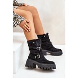 Boto Women's Ankle Boots On Chunky Heel With Buckles And Strap Black Nerelisa | Shoptok.si