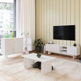 Hanah home set nameštaja za dnevnu sobu Ravello, beli / beli mermer Cene