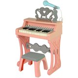 Lean_Toys Otroški električni klavir roza s stolom 25 tipk | Shoptok.si