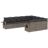  10-dijelni set vrtnih sofa od poliratana s jastucima sivi | shoptok.hr