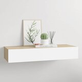 Zidna polica s ladicama hrast i bijela 60x23,5x10 cm MDF | shoptok.hr