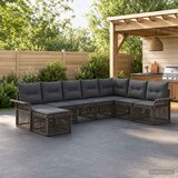  Sjedeća garnitura za vrt 8 kom. Siva poliratan 70.5 x 62 x 70 cm | shoptok.hr