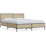  Okvir za krevet boja hrasta 135x190cm konstruirano drvo i metal | shoptok.hr