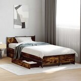  Okvir kreveta s uzglavljem s kotačem Dimljeni hrast 80 x 200 cm | Eponuda.com