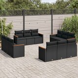  12-dijelni set vrtnih sofa od poliratana s jastucima crni Cijene