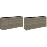  Vrtne sadilice s 2 posude 2 kom sive 90 x 20 x 40 cm poliratan | Eponuda.com