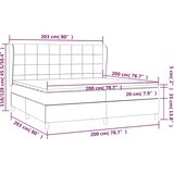  Krevet s oprugama i madracem tamnosivi 200 x 200 cm od tkanine | shoptok.hr