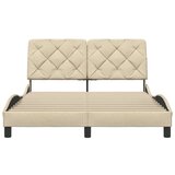vidaXL Posteljni okvir brez vzmetnice krem 120x200 cm blago | Shoptok.si