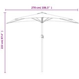 Balkonski suncobran terakota 270 x 144 x 222 cm polukružni | shoptok.hr