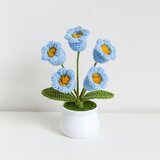 INF Ročno izdelan okras v lončku iz kvačkane šmarnice Blue, (21779024) | Shoptok.si
