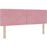  Box Spring postelja z vzmetnico in LED svetlobo roza 140x200 cm žamet, (22050137) | Shoptok.si
