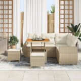 vidaXL 8-dijelni vrtni sofa set s jastucima bež poli ratan akacija | shoptok.hr