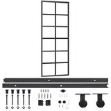 Furnova Drsna vrata z opremo ESG steklo in aluminij 76x205 cm, (21945146) | Shoptok.si