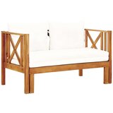vidaXL Vrtna klop za 2 osebi z blazinami 122 cm trden akacijev les | Shoptok.si