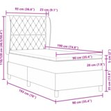 vidaXL Box Spring Postelja z Blazino Temno Siva 90x190 cm Žamet, (22050651) | Shoptok.si