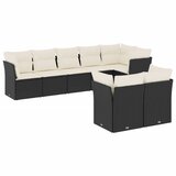  8-dijelni set vrtnih sofa od poliratana s jastucima crni | shoptok.hr
