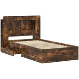  Okvir kreveta s pohranom Dimljeni hrast 100 x 200 cm | shoptok.hr