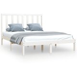 The Living Store Posteljni okvir bel iz trdne borovine 140x190 cm - Posteljni Okvir, (21527301) | Shoptok.si