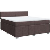 vidaXL Krevet s oprugama i madracem tamnosmeđi 200x200 cm od tkanine | shoptok.hr